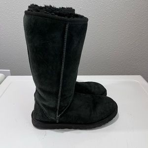 Women tall black uggs